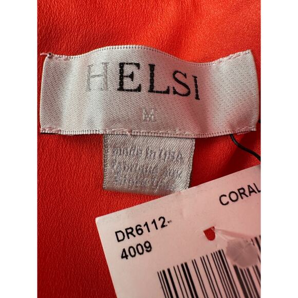 Anthropologie Helsi Blair V Neck Dimensional Coral Floral Gown Maxi Dress M NWT - Picture 10 of 16